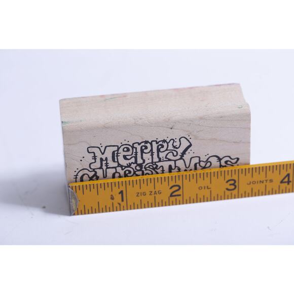 Merry Christmas, Message Stamp, Funny Letters, Holiday Greetings, Paper Stamping - Picture 3 of 3